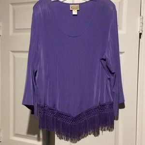 Fringed slinky NWOT  XL women’s top/ tunic